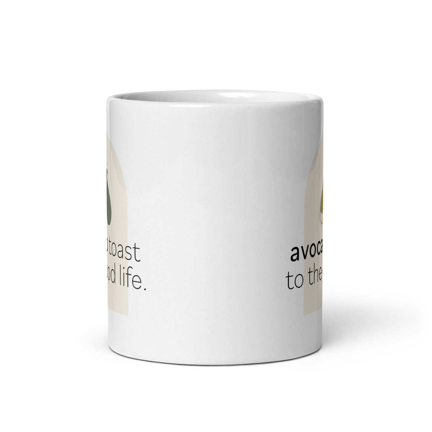 "Avocado Toast" White glossy mug