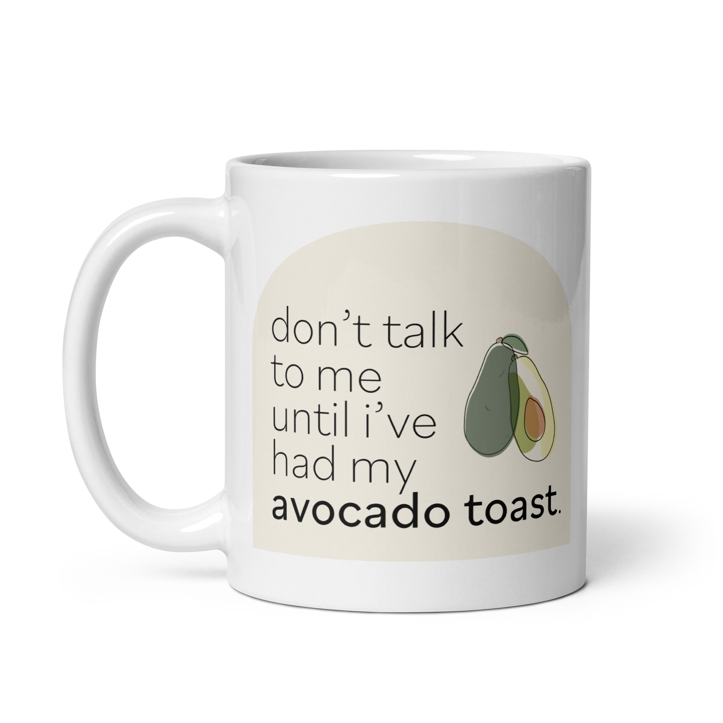 "Avocado Toast" White glossy mug
