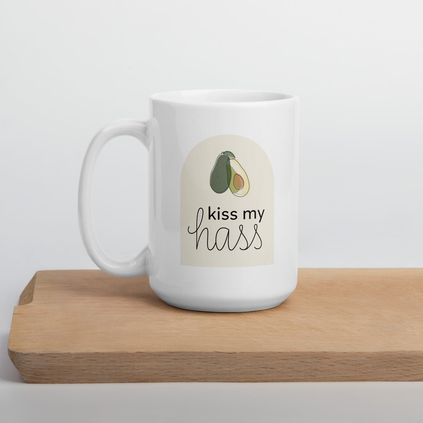 "Kiss My Hass" White glossy mug